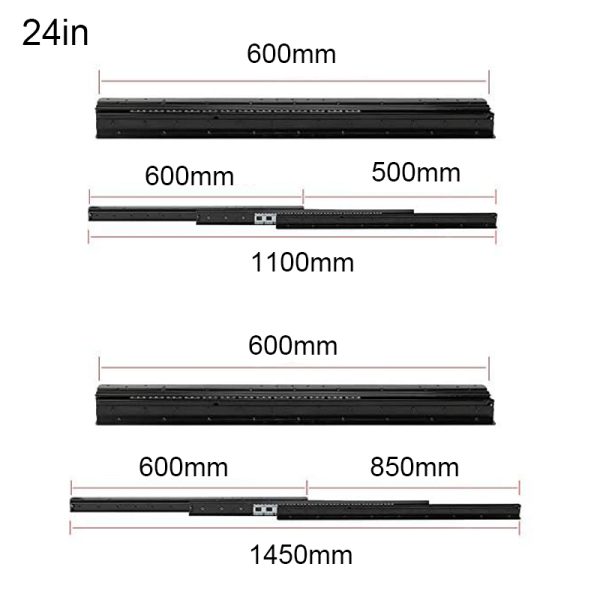 400-1000mm Heavy Duty Drawer Slides Staircase Kitchen Cabinet Drawer Runners Bottom Slides For Bed Slide