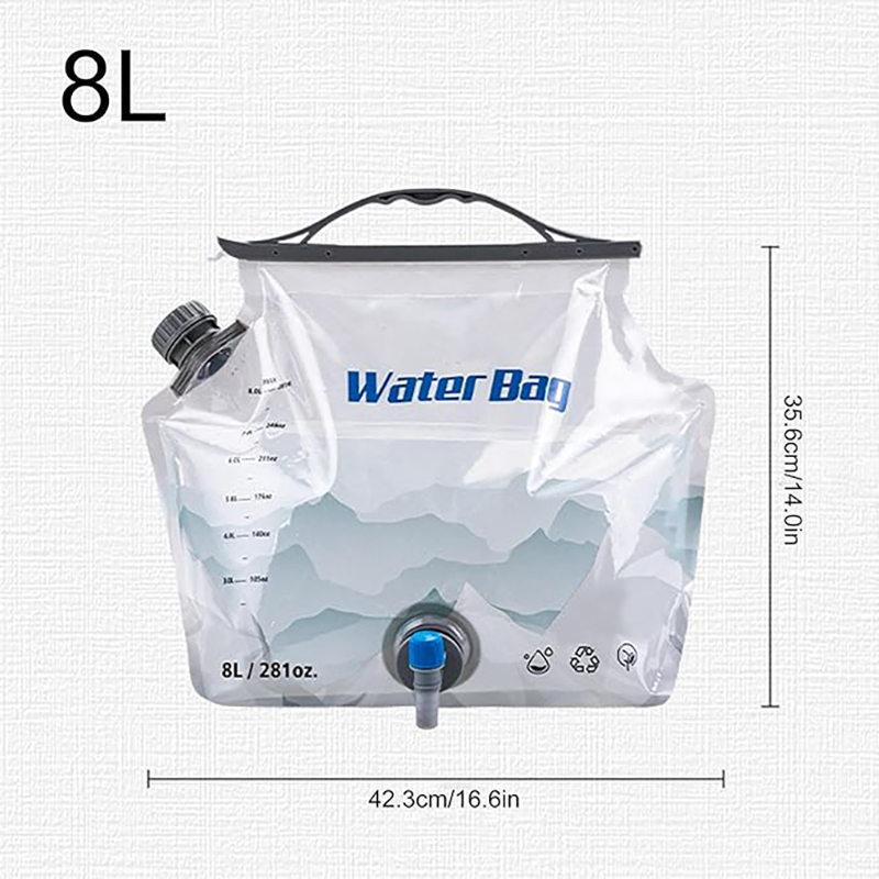 2pcs Camping Water Bag with Tap Foldable Camping Water Container Portable Outdoor Water Carrier for Sport Hiking Picnic BBQ