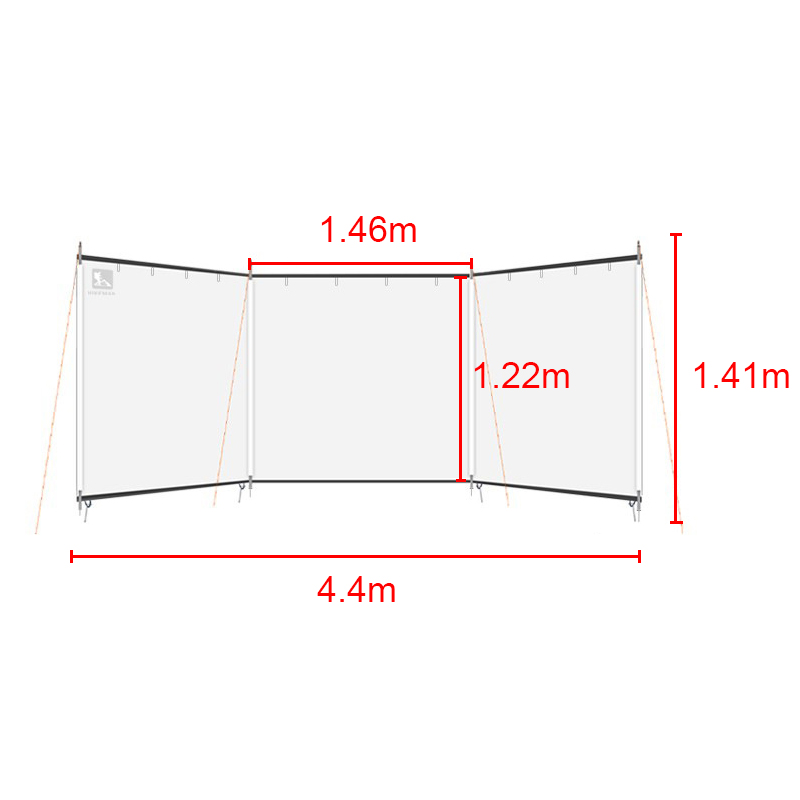 4.4m Camping Windbreak Windshield Winter Outdoor Caravan Privacy Shield Tent Tarp for Garden Picnic Barbecue