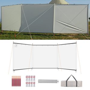 4.4m Camping Windbreak Windshield Winter Outdoor Caravan Privacy Shield Tent Tarp for Garden Picnic Barbecue