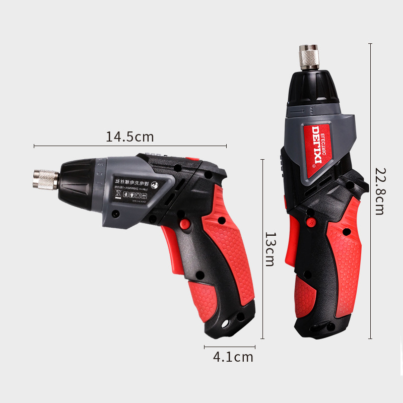 46pcs Cordless Screwdriver Set 3.6V Cordless Lithium-Ion Screwdriver 6 + 1 Torque Adjustment Magnetic Chuck Led Light