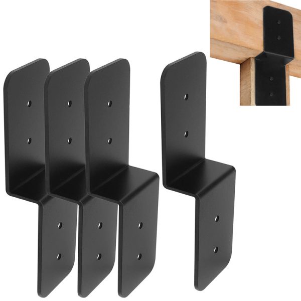 4pcs Lumber Connector Z Shaped Pergola Brackets Post to Beam Support Column Beam Connector Fixer