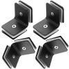 4pcs Stainless Steel Glass Clamps Double Side Square Frameless Glass Corner Clamp Bracket Clip for Shower Screen