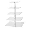 5 Tiers Acrylic Square Cupcake Stand Cake Holder for Birthday Wedding Party