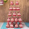 5 Tiers Acrylic Square Cupcake Stand Cake Holder for Birthday Wedding Party