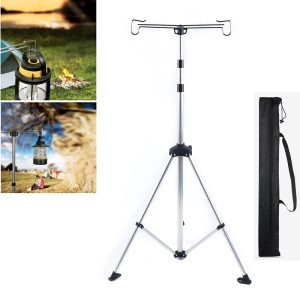 Camping Light Stand Telescopes Light Hanging Pole Aluminium Outdoor Tripod Lantern Stand