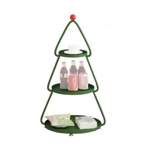 Creative Christmas Tree Shaped Storage Shelf Multi-tier Vertical Side Table Rack