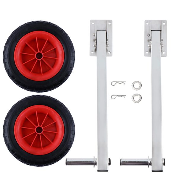 Easy Load Boat Launching Wheels Stainless Steel Dolly Transom Wheel for Inflatable Boat & Aluminium Boat