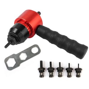 Electric Rivet Nut Gun Adapter Attachment Tool M3-M8 Head Nuts Insert Kit