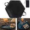 Fire Pit Mat Fireproof Ember Mat for Grill Pad BBQ Pad Blanket for Hiking Hexagonal Foldable Firewood Bag