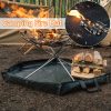 Fire Pit Mat Fireproof Ember Mat for Grill Pad BBQ Pad Blanket for Hiking Hexagonal Foldable Firewood Bag