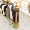 Floor Standing Belt Organizer Rack with Wheels Movable Clothing Store Belt Display Holder