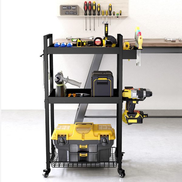 Floor-standing Power Tool Organizer Cart Iron Movable Hand Electric Drill Screwdriver Storage Holder