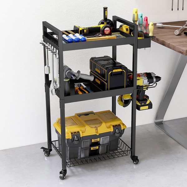 Floor-standing Power Tool Organizer Cart Iron Movable Hand Electric Drill Screwdriver Storage Holder