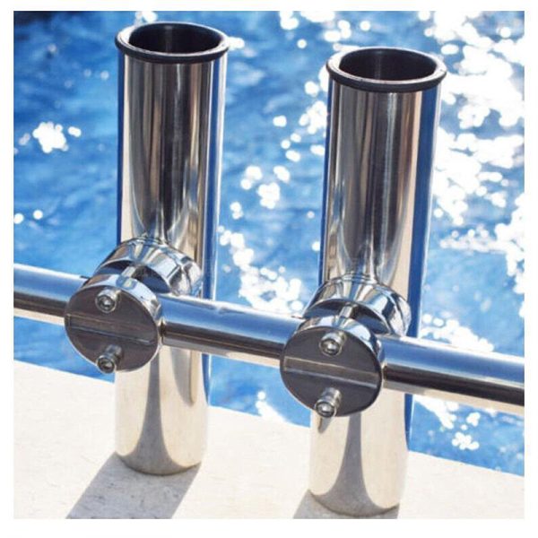 Marine Boat Fishing Rod Holder Clamp On Rail Mount Rails 316 Stainless Steel