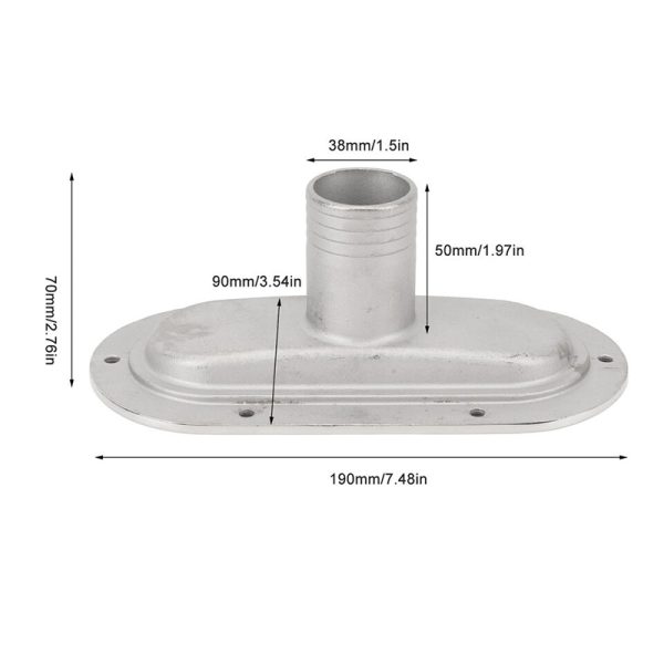 190x90mm Marine Boat Scupper Drain Oval Floor Drain Anti Clogging 316 Stainless Steel For Boats Yachts