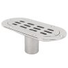 190x90mm Marine Boat Scupper Drain Oval Floor Drain Anti Clogging 316 Stainless Steel For Boats Yachts