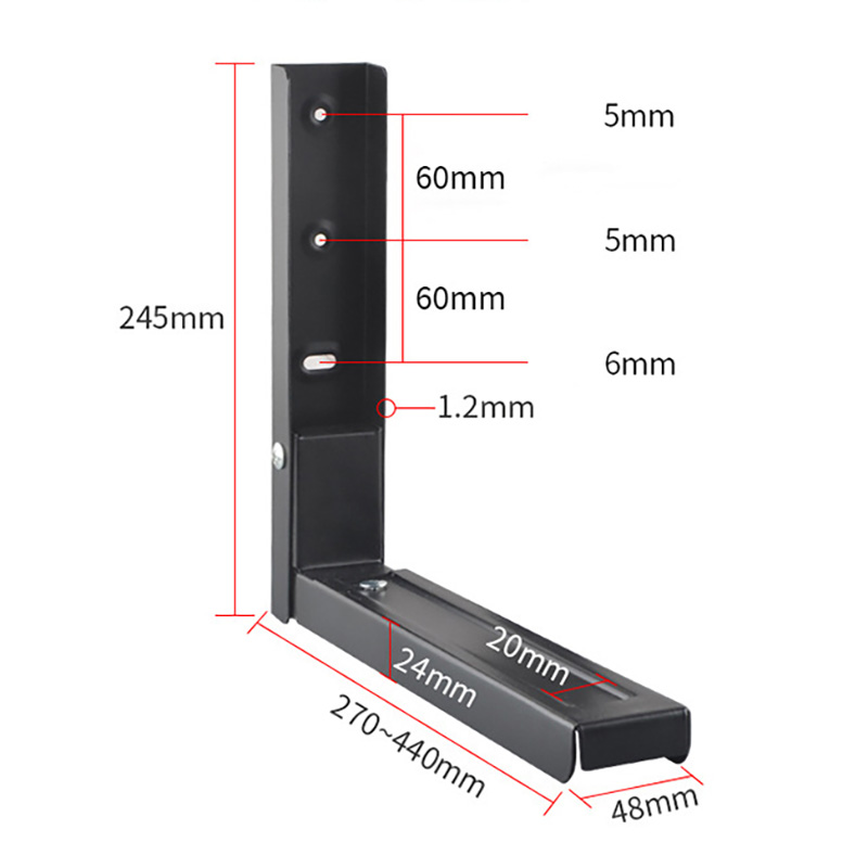 2pcs Foldable Microwave Wall Brackets Mounting Holder with Extendable Arms