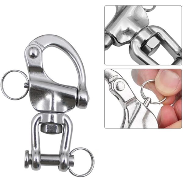 Stainless Steel Snap Shackles Swivel Eye Snap for Boat Spinnaker Halyard