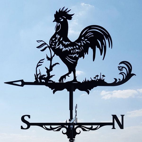 Weathervane Rooster Witch Eagle Garden Roof Mount Outdoor Wind Vane Gauge Decor