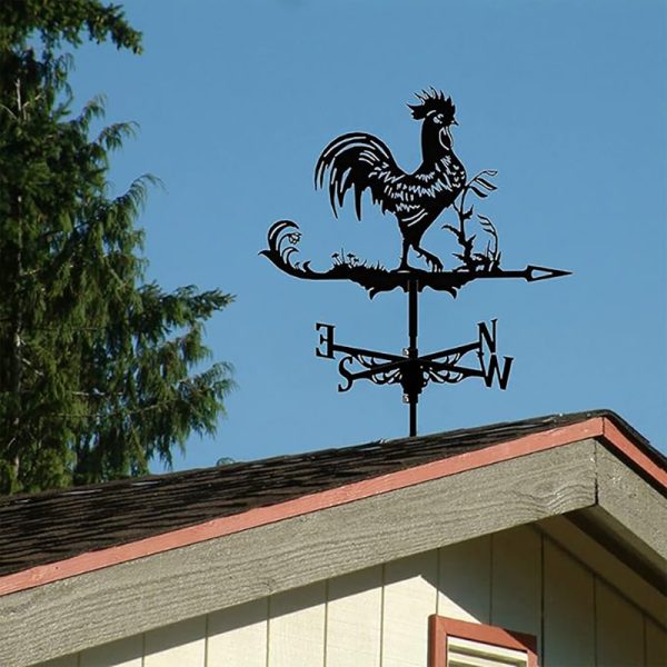 Weathervane Rooster Witch Eagle Garden Roof Mount Outdoor Wind Vane Gauge Decor