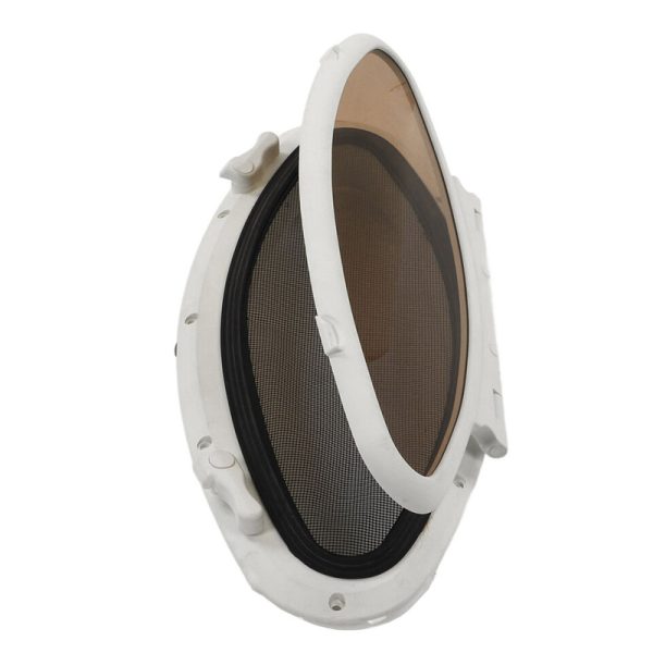 Yacht Marine Oval Opening Porthole 470x208mm Inward Opening Portlight with Window Screen Net