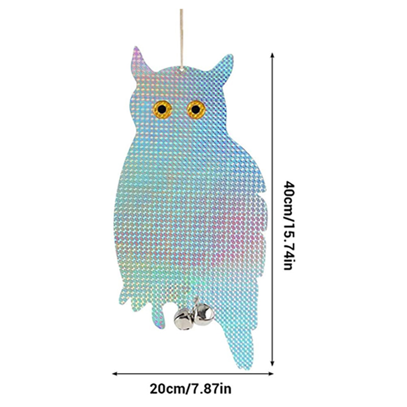 10pcs Bird Repellent Hanging Owl Bird Scare Reflective Device Double Side Bird Deterrent for Garden