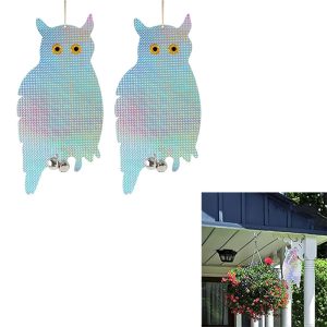 10pcs Bird Repellent Hanging Owl Bird Scare Reflective Device Double Side Bird Deterrent for Garden