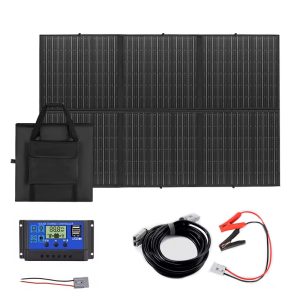 12V 300W Foldable Solar Blanket Folding Solar Panel Mat Kit Portable Camping Power