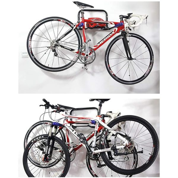 2 Bike Hanger Bicycle Wall Mounted Storage Rack Folding Garage Bike Organizer