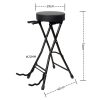 2 in 1 Foldable Guitar Stool with Guitar Stand Padded Seat Guitar Hanger