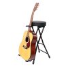 2 in 1 Foldable Guitar Stool with Guitar Stand Padded Seat Guitar Hanger