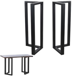 2pcs H89cm Iron Furniture Legs Heavy Duty Dining Table Legs Right Angle Shape Table Legs DIY Iron Legs