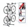 4 Bike Rack Garage Storage Bicycle Floor Stand with Adjustable Hooks Vertical Bike Stand