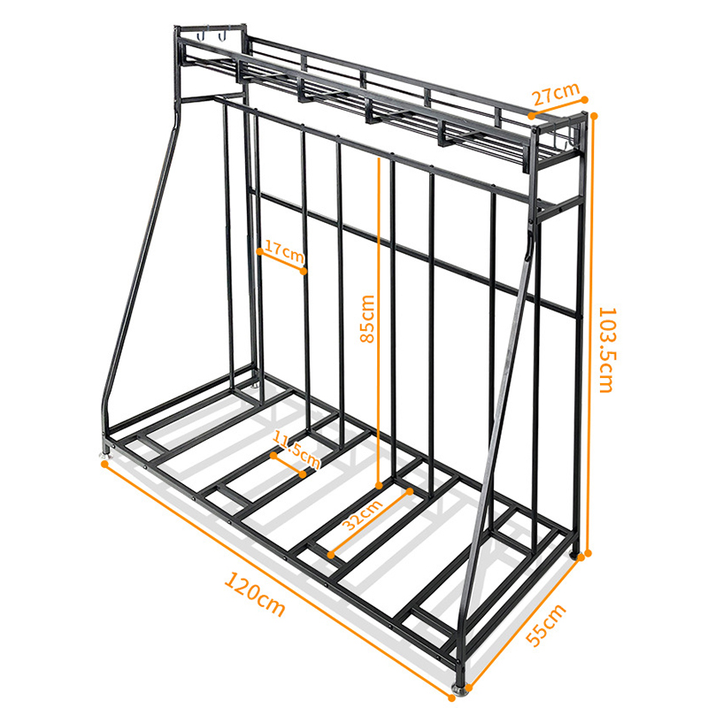 4 Bike Stand Rack with Storage Shelf Bicycle Floor Stand Garage Organizer Indoor for Parking Road Mountain Bike Kids Bikes