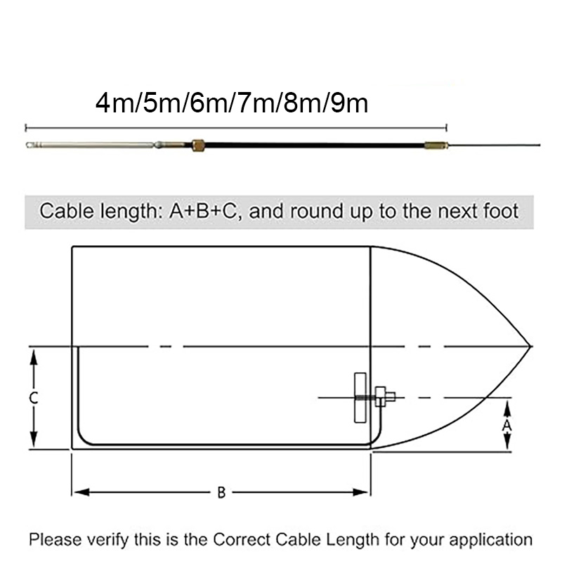 4m-9m Boat Steering Cable Suit Teleflex Multiflex Marine