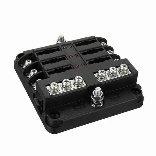 6 Way Blade Fuse Box Block Holder Indicator LED Light 12V 32V Car Marine Caravan