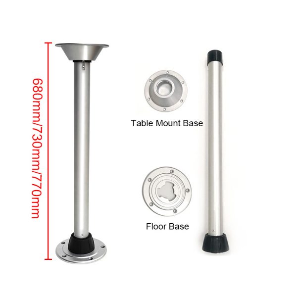 68-77cm Caravan Table Leg with Stable Base Ring Aluminium Alloy Campervan Table Leg for Boat RV Motorhome Yacht