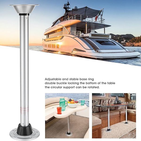 68-77cm Caravan Table Leg with Stable Base Ring Aluminium Alloy Campervan Table Leg for Boat RV Motorhome Yacht