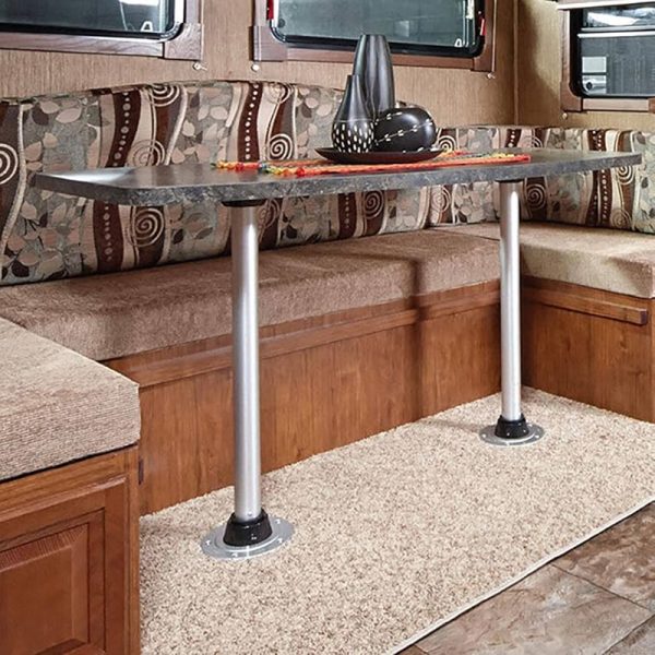 68-77cm Caravan Table Leg with Stable Base Ring Aluminium Alloy Campervan Table Leg for Boat RV Motorhome Yacht