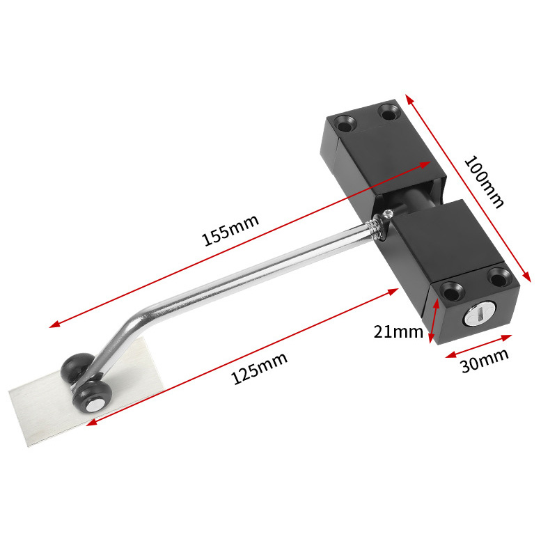 Automatic Door Closer Spring Loaded Door Closer with Screws Surface Mounted