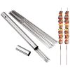 Barbecue Skewers Set with Storage Tube Reusable Outdoor Camping BBQ Skewer