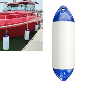 Boat Fender Inflatable Mooring Fender White with Blue End PVC