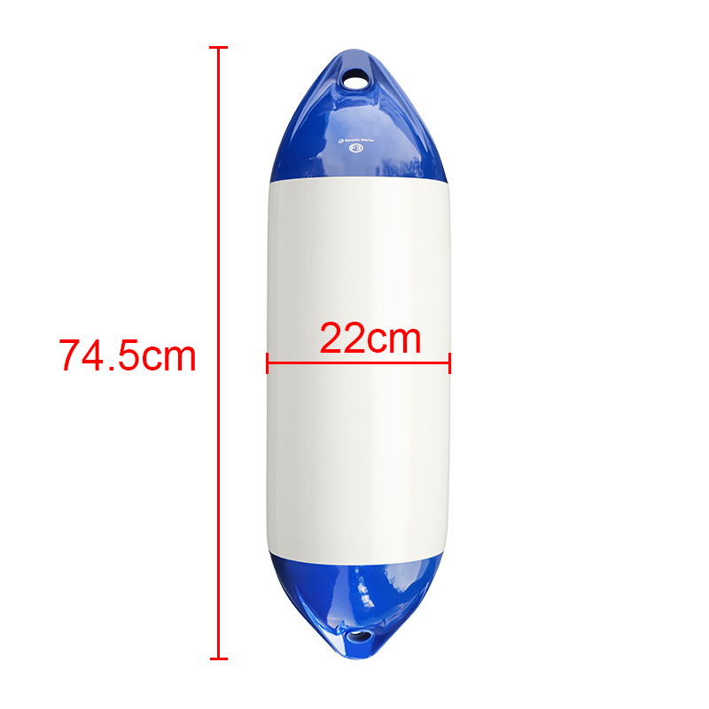 Boat Fender Inflatable Mooring Fender White with Blue End PVC