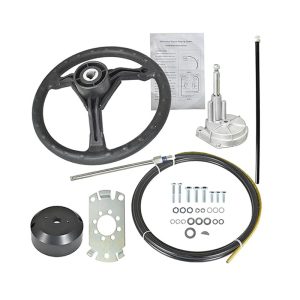 Boat Steering System Marine Rotary System Outboard Steering Kit with Steering Wheel Steering Cable Rotary Helm