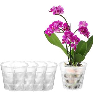 10pcs Clear Orchid Pots with Drainage Hole Clear Nursery Seedling Pots