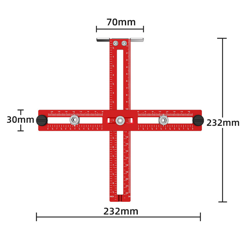 Drawer Mounting Positioning Ruler Woodworking T Square Ruler for Home Improvement