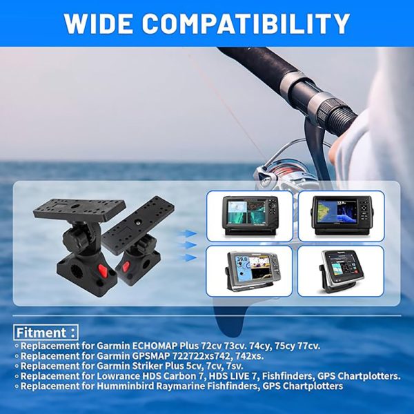 Fish Finder Mounts 360° Adjustable Fish Finder Brackets for Boat Canoe Kayak