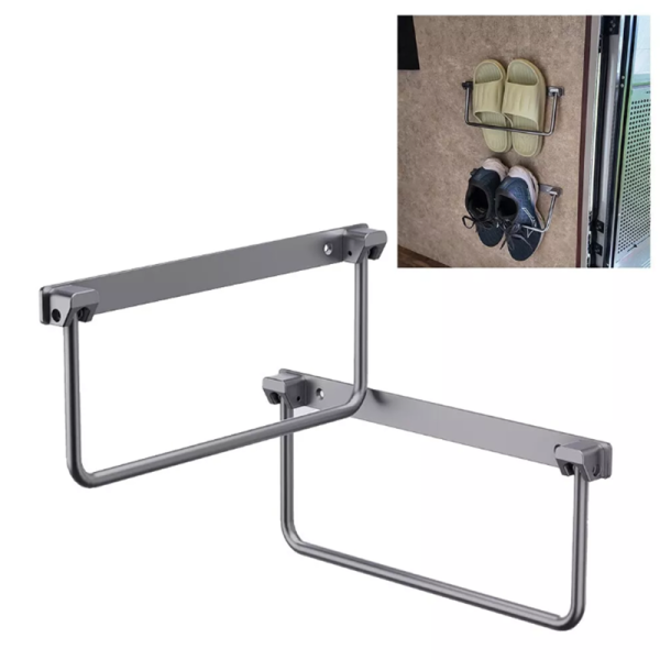 2pcs Foldable RV Shoe Rack Wall-Mounted Shoes Organizer Shelf