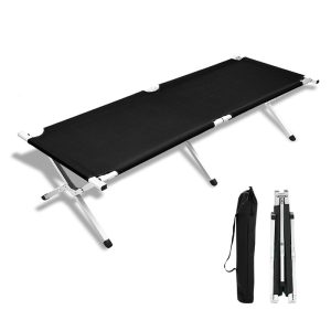 Folding Camping Bed Stretcher Aluminium Light Weight Camp Portable with Carry Bag